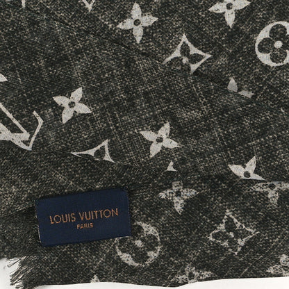 Louis Vuitton Cotton Monogram Denim Stole Kaki 3 of 3