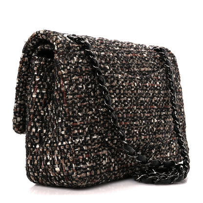 Chanel Tweed Quilted Medium Double Flap Brown 3 of 11