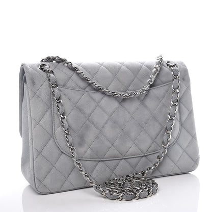 Chanel Iridescent Caviar Jumbo Double Flap Light Blue 4 of 10
