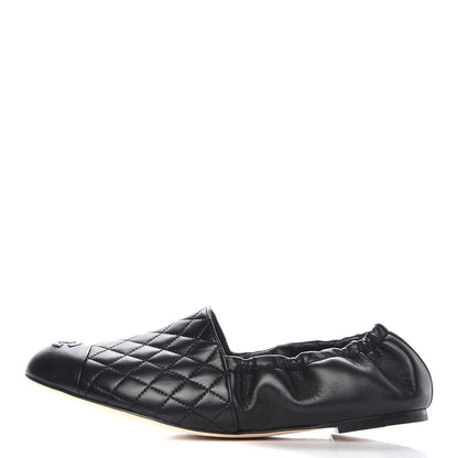 Chanel Lambskin Quilted Elastic CC Loafers 40 Black 1 of 9