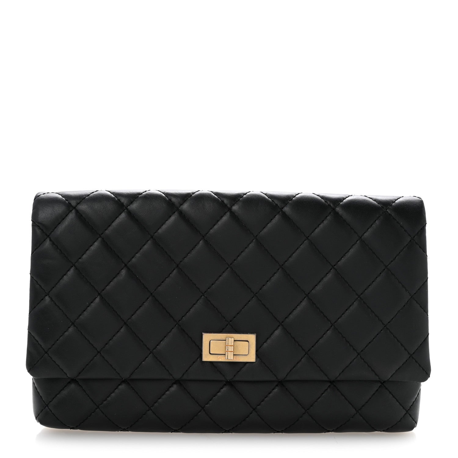 Chanel Aged Calfskin Quilted Reissue 2.55 Clutch Black 1 of 10