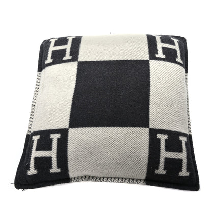 Hermes Wool Cashmere Avalon Pillow PM Ecru Gris Fonce 2 of 4