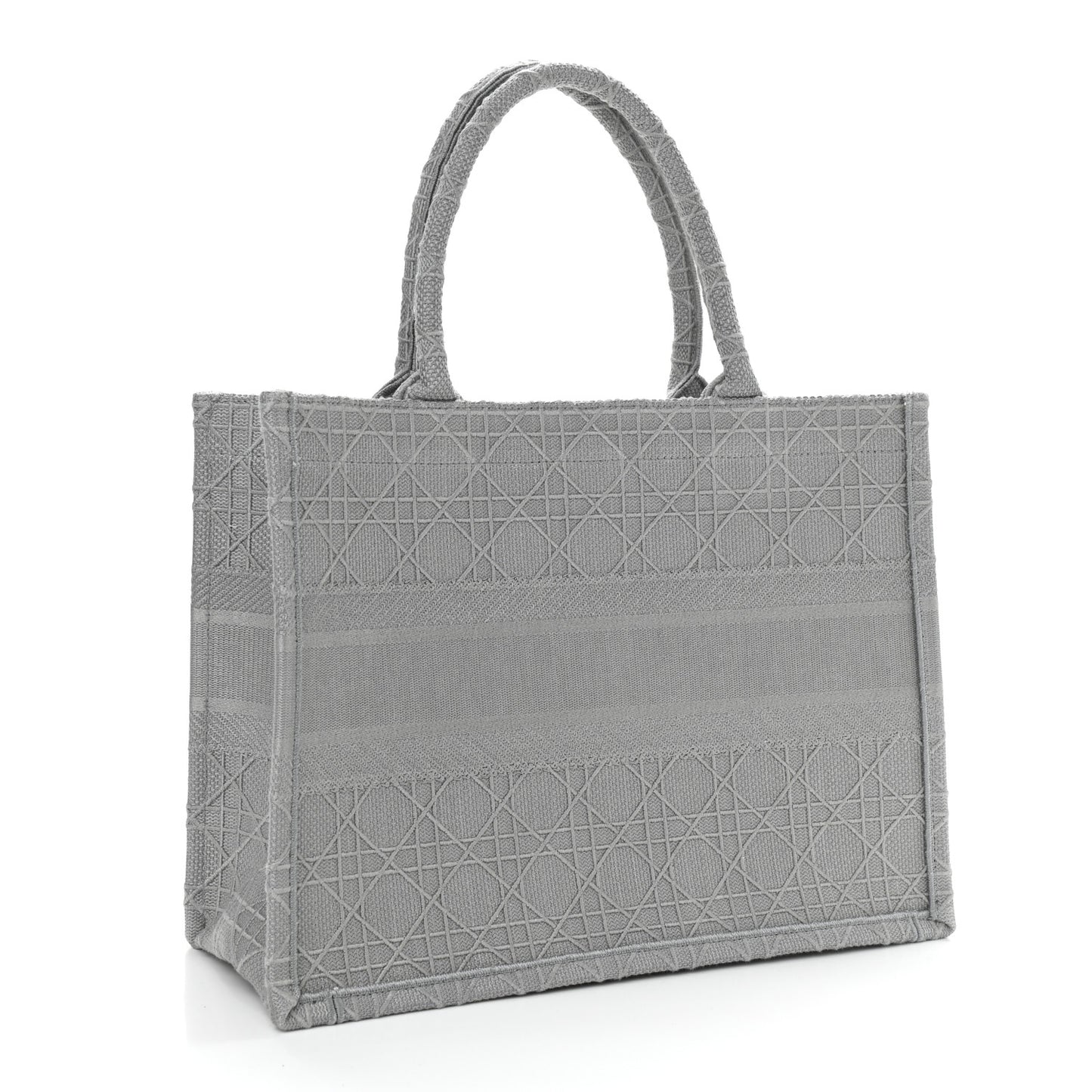 Canvas Embroidered Cannage Medium Book Tote Stone