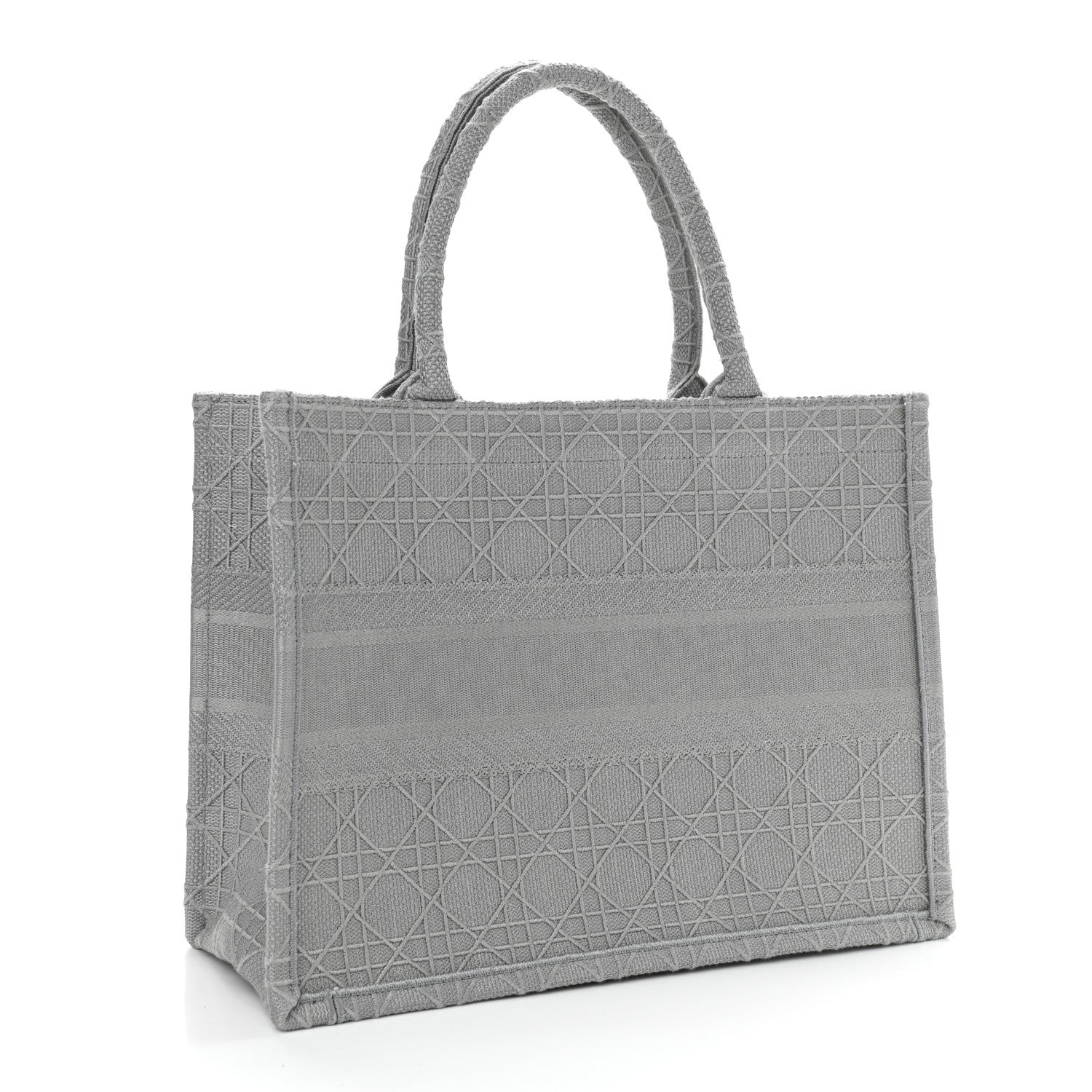 Christian Dior Canvas Embroidered Cannage Medium Book Tote Stone 3 of 10