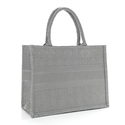 Christian Dior Canvas Embroidered Cannage Medium Book Tote Stone 3 of 10