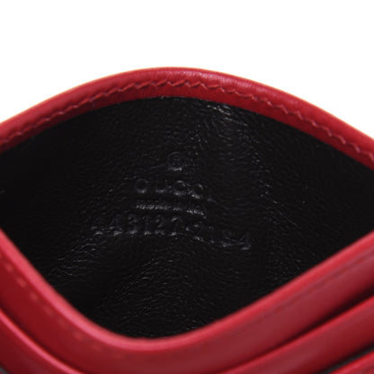 Gucci Calfskin Matelasse GG Marmont Card Holder Hibiscus Red 6 of 13
