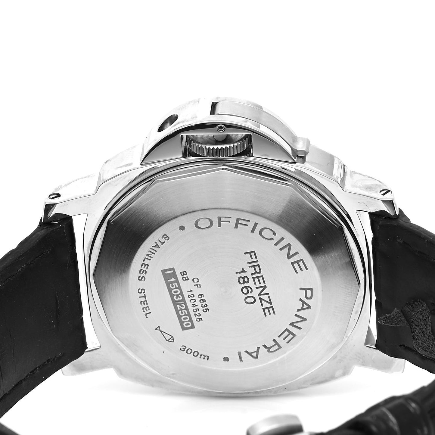 Stainless Steel Alligator 44mm Luminor 3 Day Power Reserve Automatic Watch Black PAM00090