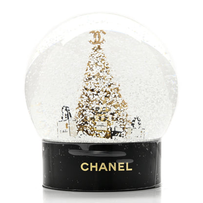 Chanel Glass Christmas Tree Shopping Bag Snow Globe 3 of 6