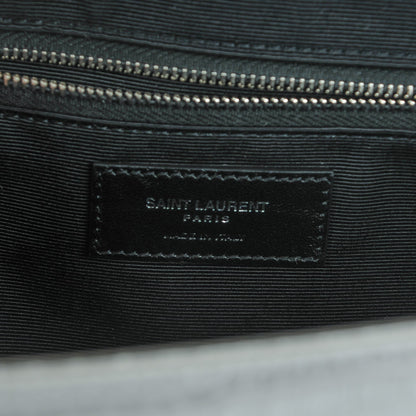 Saint Laurent Calfskin Crocodile Embossed Monogram Large Satchel Fog 6 of 7