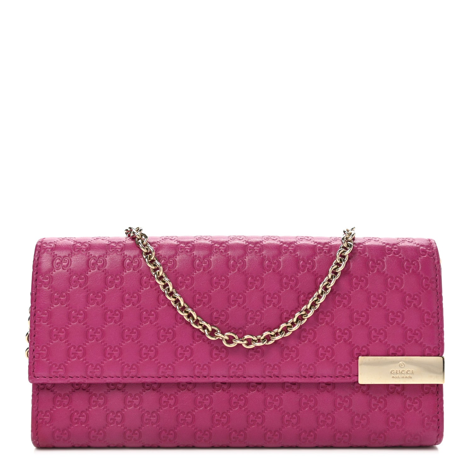 Gucci Soft Microguccissima Dice Chain Wallet Bright Bouganville 1 of 5