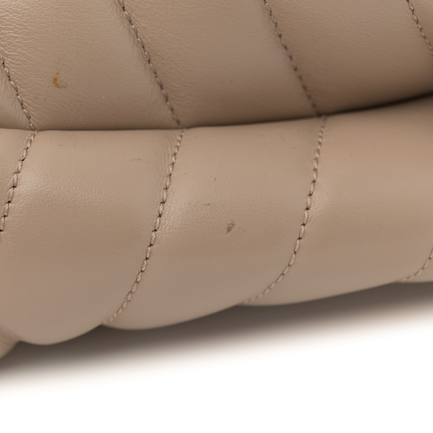 Calfskin Y Quilted Monogram Medium Loulou Chain Satchel Nude Powder
