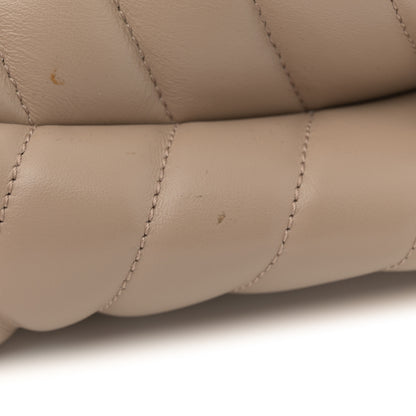 Saint Laurent Calfskin Y Quilted Monogram Medium Loulou Chain Satchel Nude Powder 13 of 15