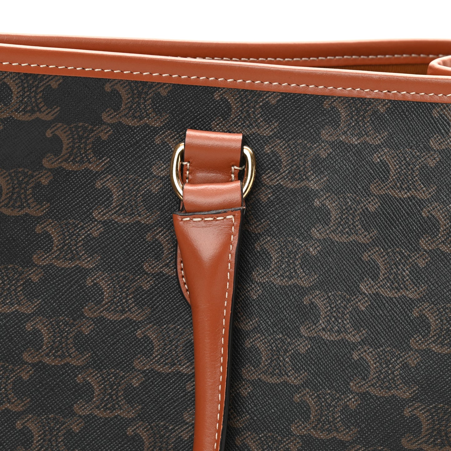 Triomphe Canvas Calfskin Horizontal Cabas Tan