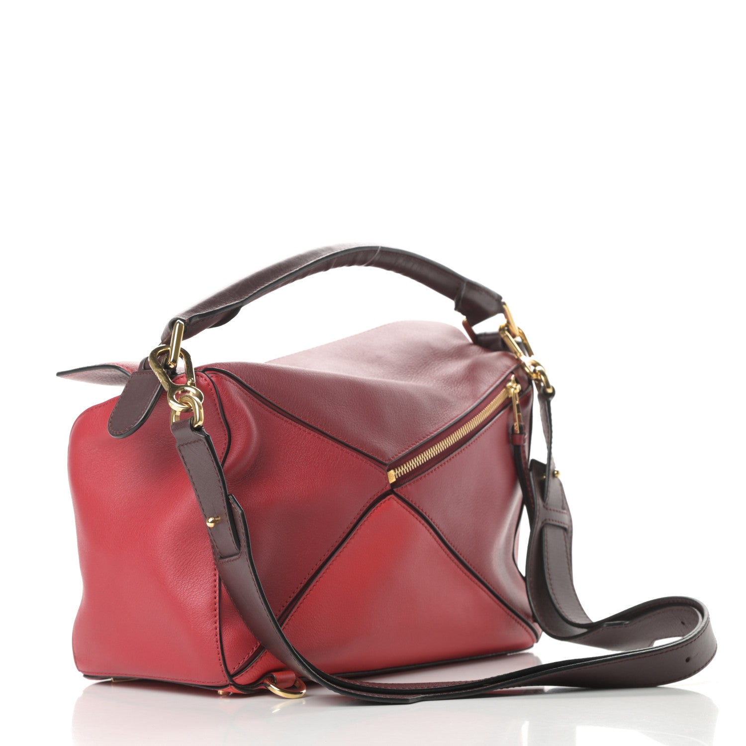 Loewe Calfskin Colorblock Medium Puzzle Bag Red 3 of 13