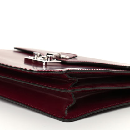 Gucci Regent Calfskin Small Lady Lock Briefcase Clutch Purple Wine 10 of 12