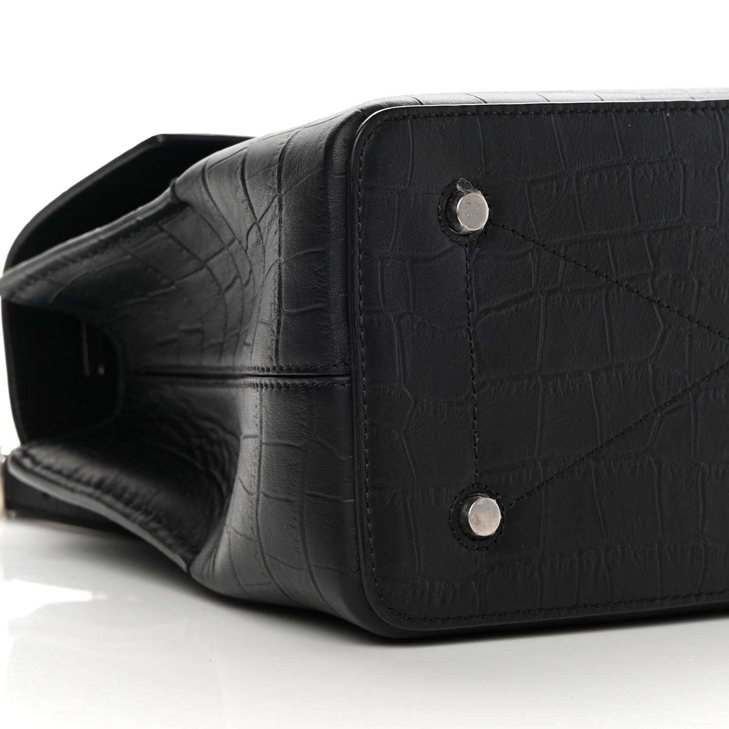 Mulberry Matte Croc Calfskin Embossed Small Seaton Black 9 of 11