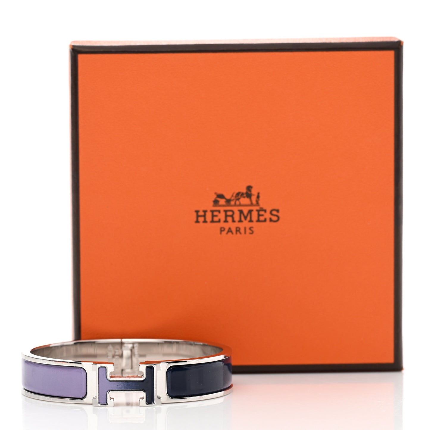 Enamel Narrow Fusion Clic Clac H Bracelet PM Lilas Ultramarine