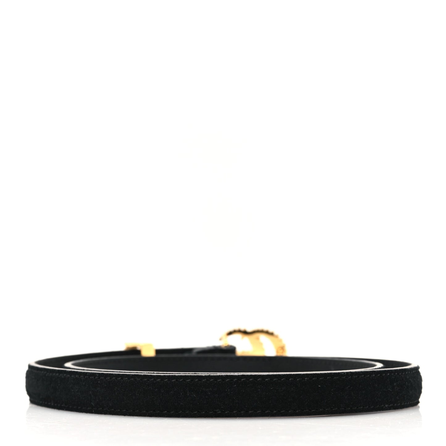Suede Calfskin Torchon Double G 15mm Belt 70 28 Black