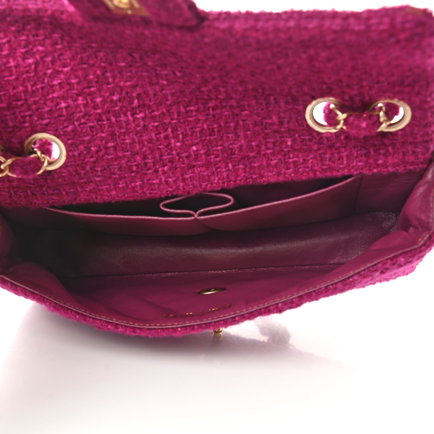 Chanel Tweed East West Flap Fuchsia 5 of 9