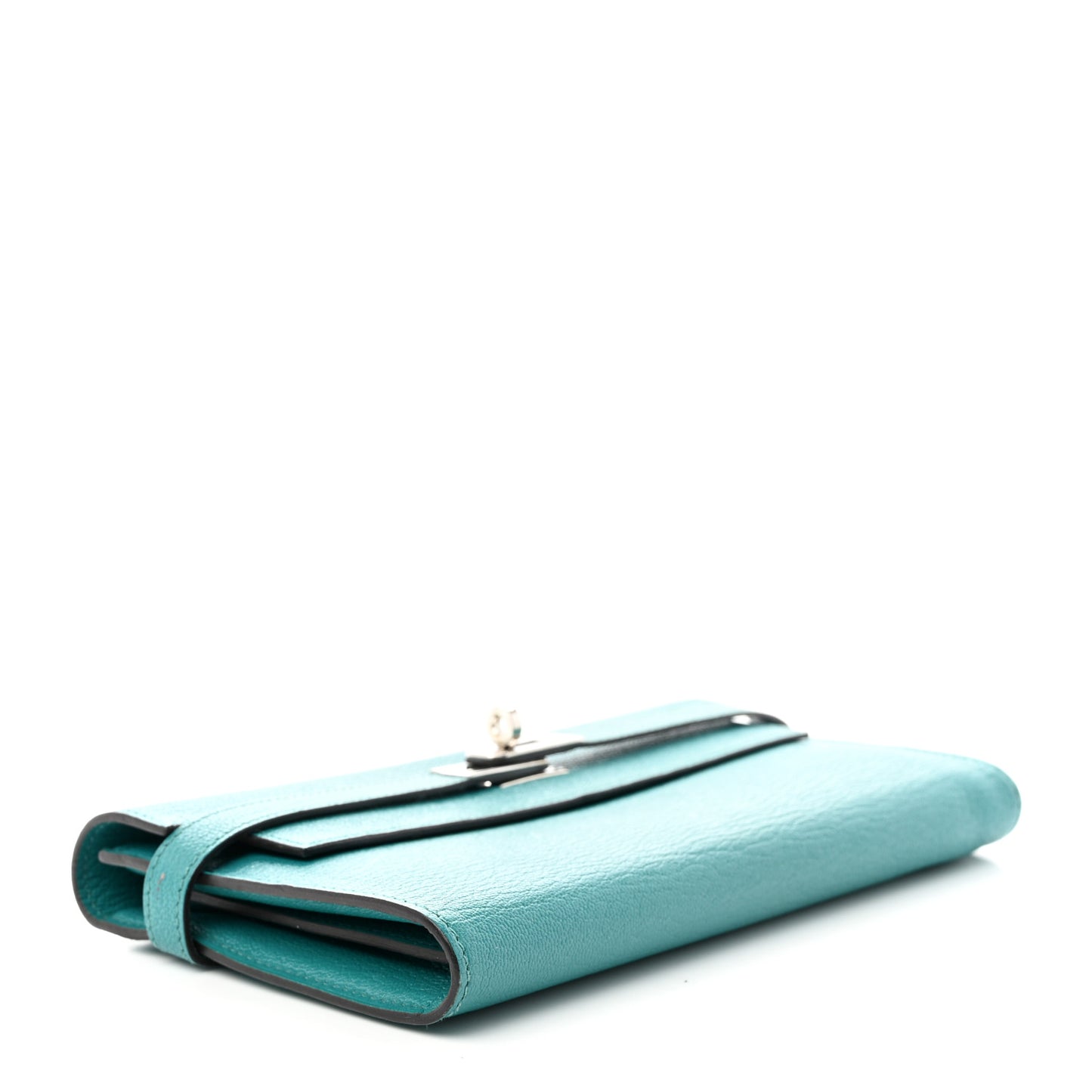 Chevre Mysore Kelly Longue Wallet Bleu Paon
