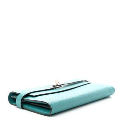Hermes Chevre Mysore Kelly Longue Wallet Bleu Paon 4 of 18