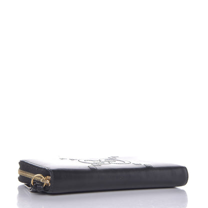 Gucci Apollo Calfskin GG Dadini Embroidered Zip Around Wallet Black 4 of 7