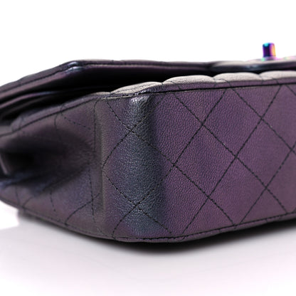 Chanel Iridescent Goatskin Quilted Medium Double Flap Purple 8 of 11