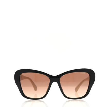 Chanel Acetate Lambskin Crystal Baguette Chain CC Sunglasses 5457-Q-A Black Beige 2 of 9