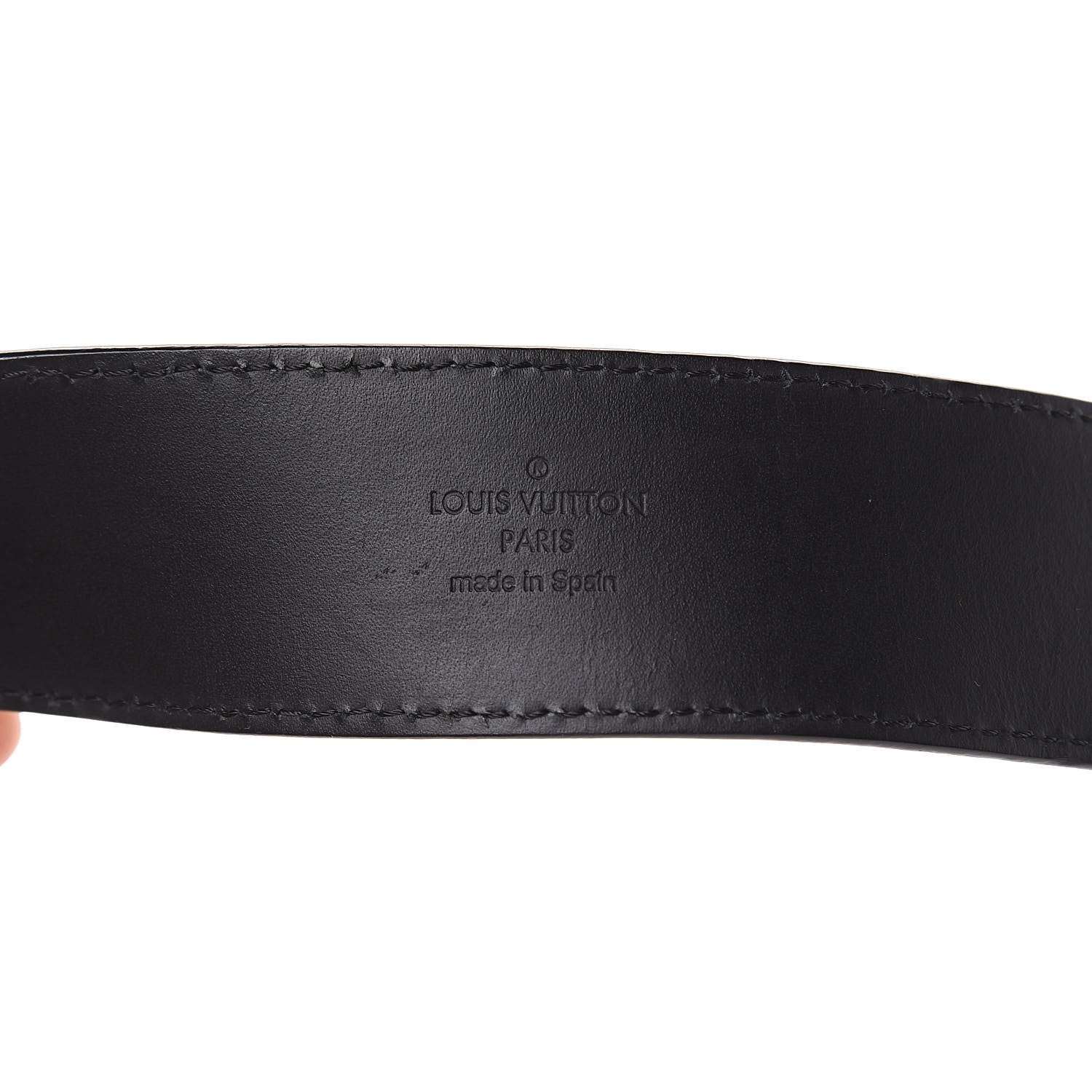 Louis Vuitton Suede Calfskin Mini Damier 40mm LV Initiales Belt 95 38 Black 8 of 8