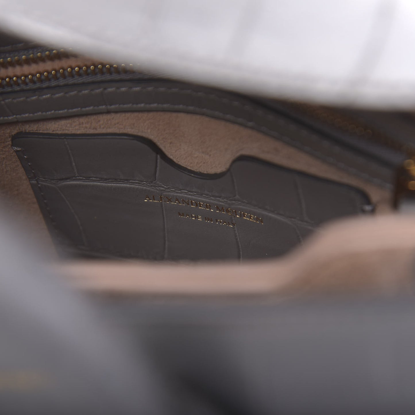 Calfskin Crocodile Embossed Mini Heroine 21 Smog