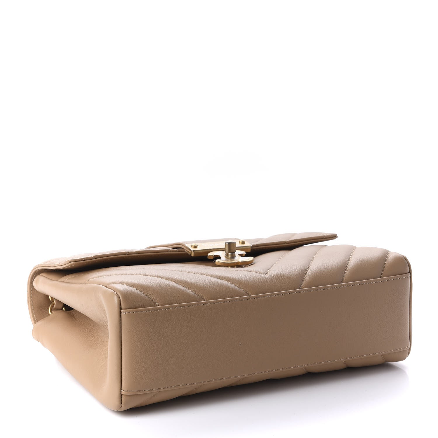 Chanel Calfskin Quilted Chevron In The City Bag Beige 5 of 12