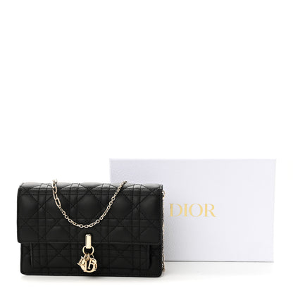 Christian Dior Lambskin Cannage Chain My Dior Daily Chain Pouch Black 10 of 10