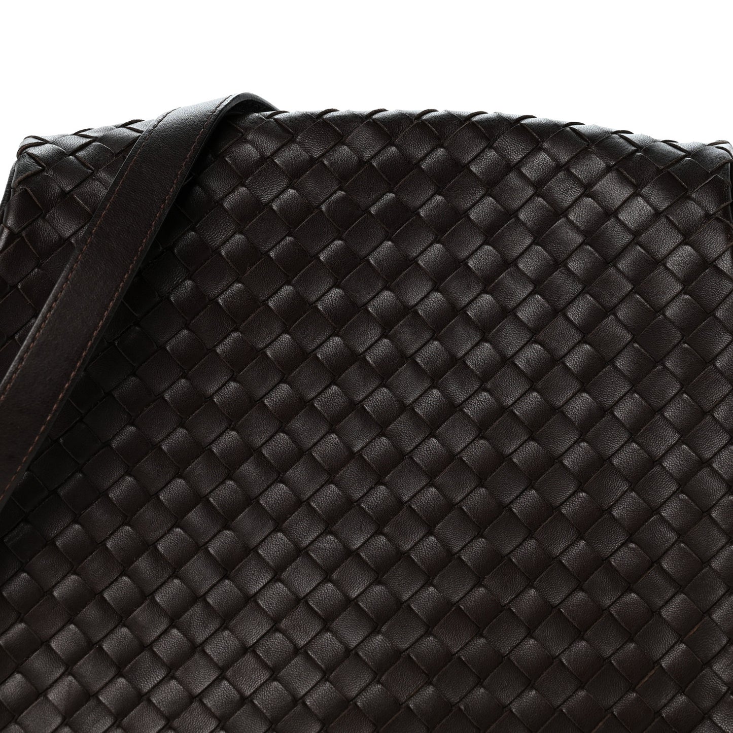 Nappa Intrecciato Messenger Bag Ebano