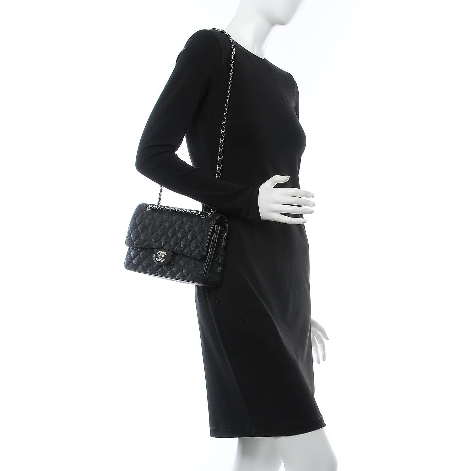 Chanel Caviar Quilted Medium Double Flap Black 3 of 9
