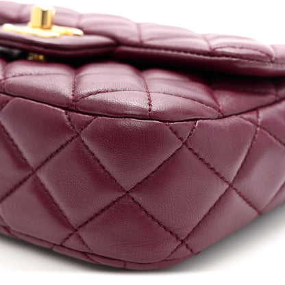 Chanel Lambskin Enamel Quilted Mini Coco Hearts Square Flap Burgundy 10 of 11