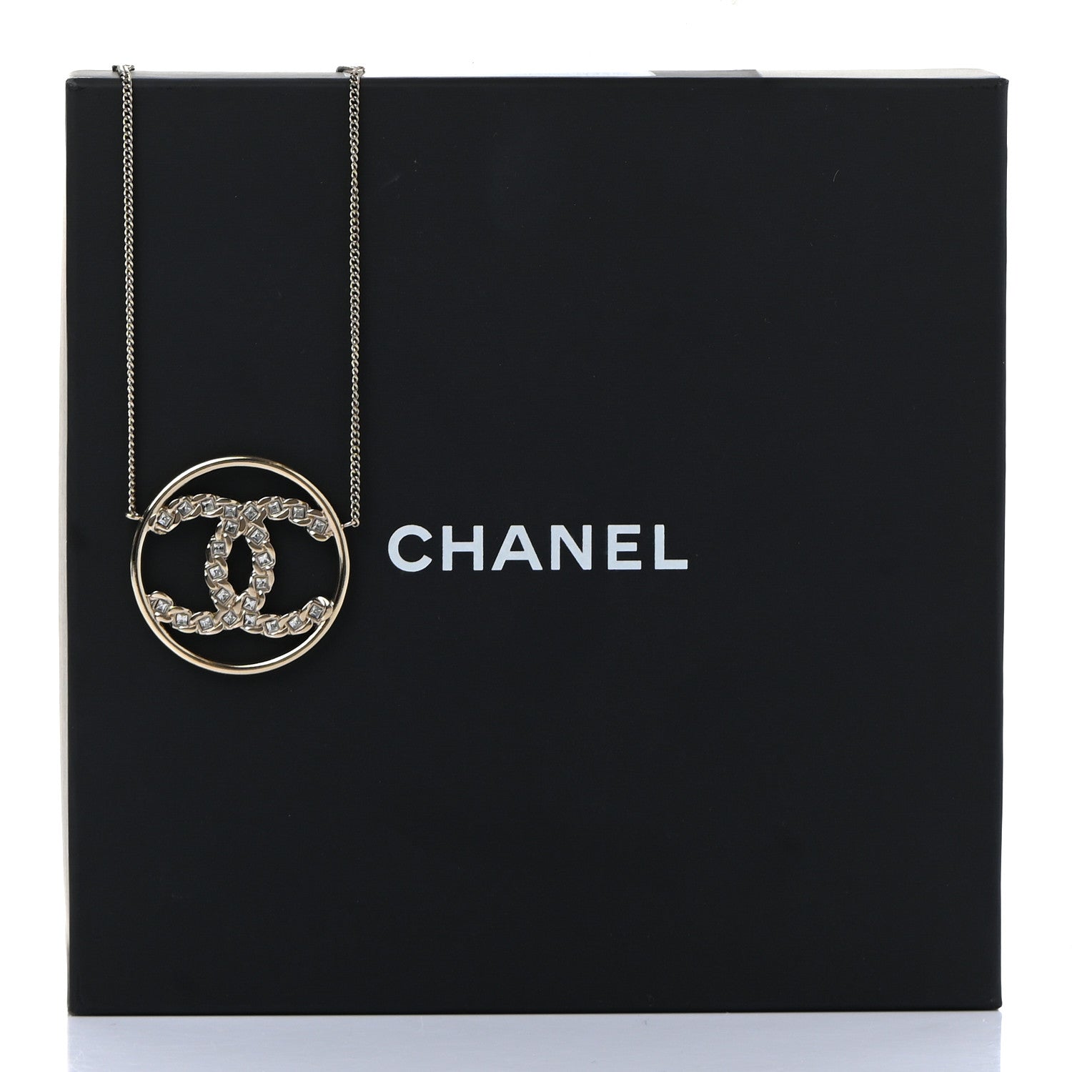 Chanel Baguette Crystal High Society CC Pendant Necklace Gold 7 of 7