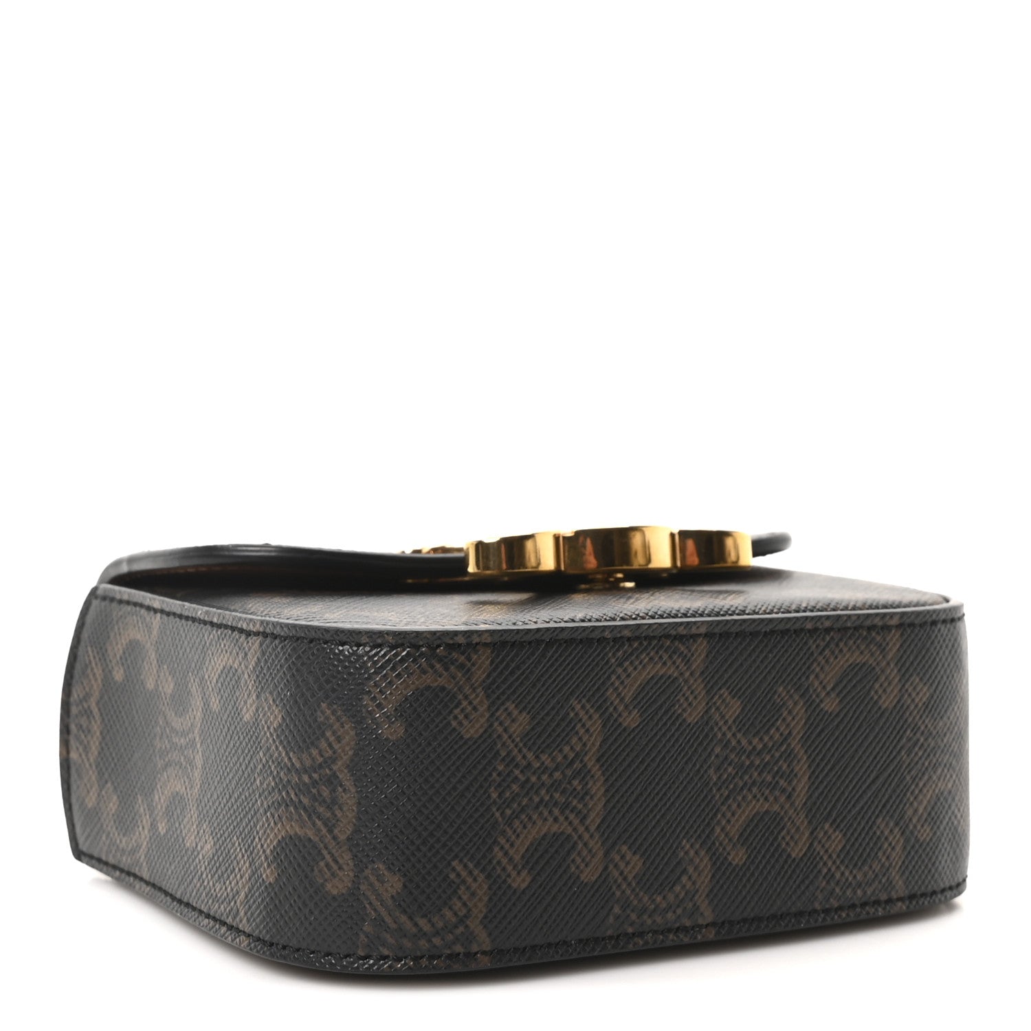 Celine Triomphe Canvas Calfskin Mini Triomphe Tan 4 of 10