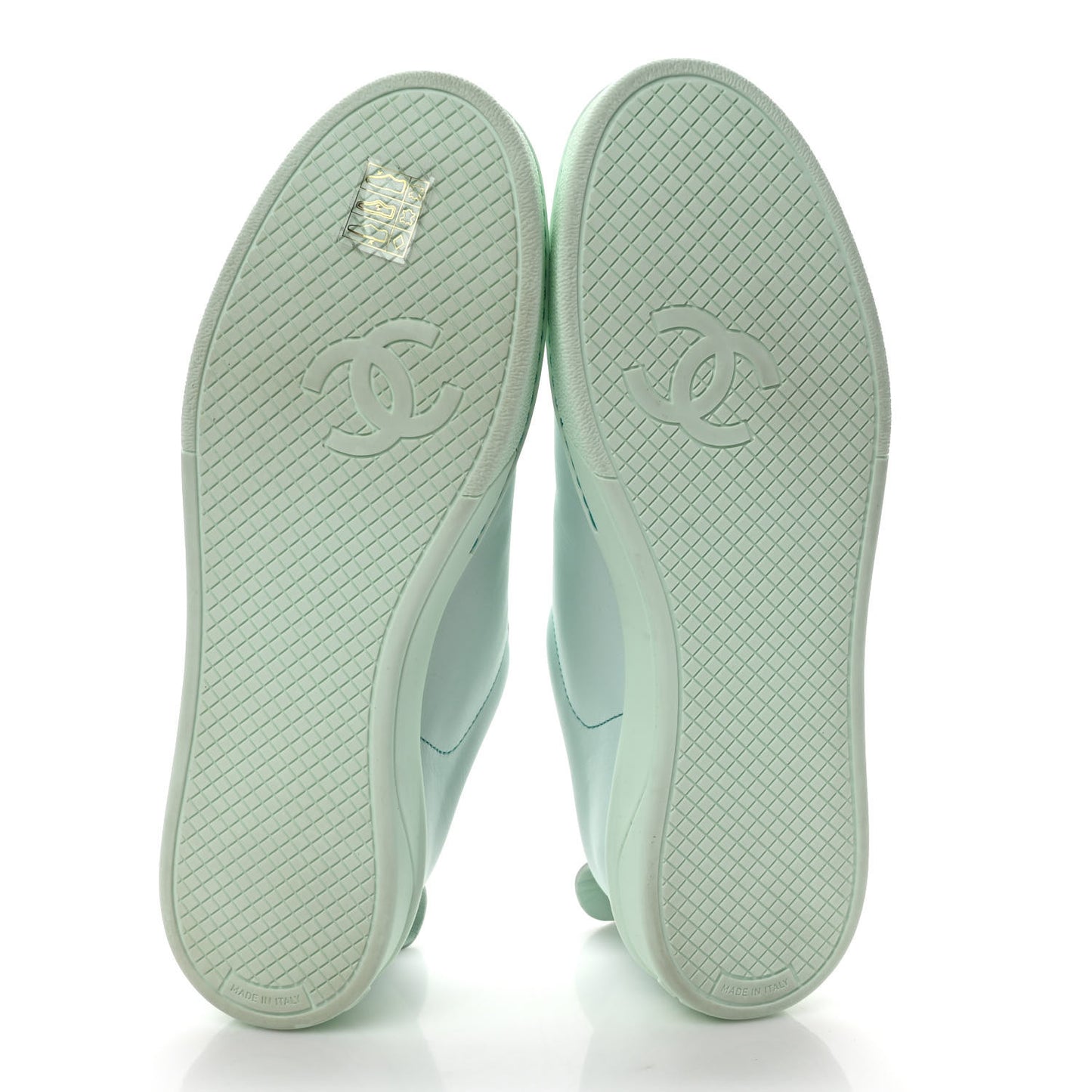 Calfskin CC Womens Weekender Lace Up Sneakers 40 Light Green