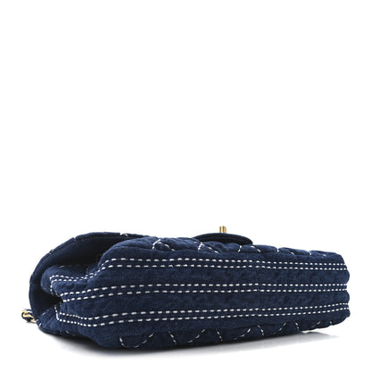 Chanel Denim Quilted Medium Denim Trip Single Flap Blue 4 of 10