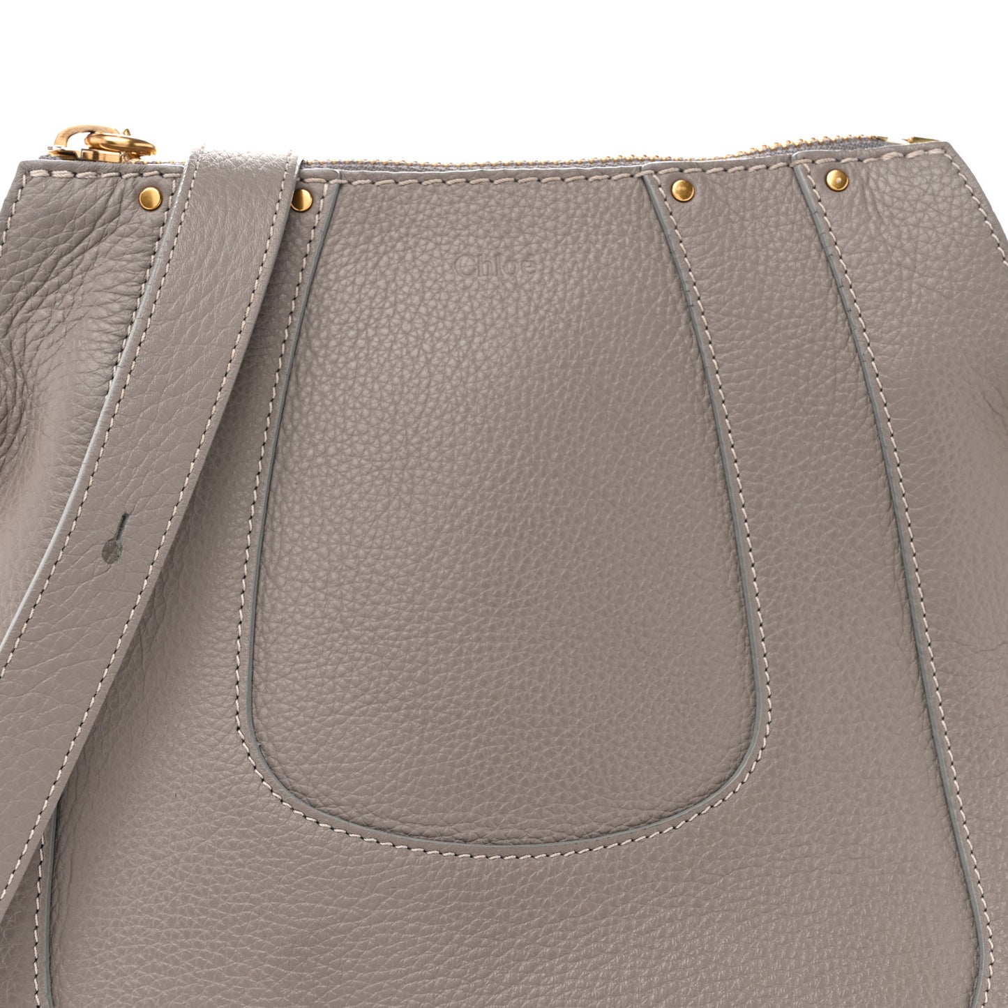 Grained Calfskin Small Hayley Hobo Cashmere Grey