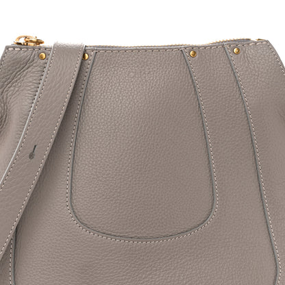 Chloe Grained Calfskin Small Hayley Hobo Cashmere Grey 9 of 15