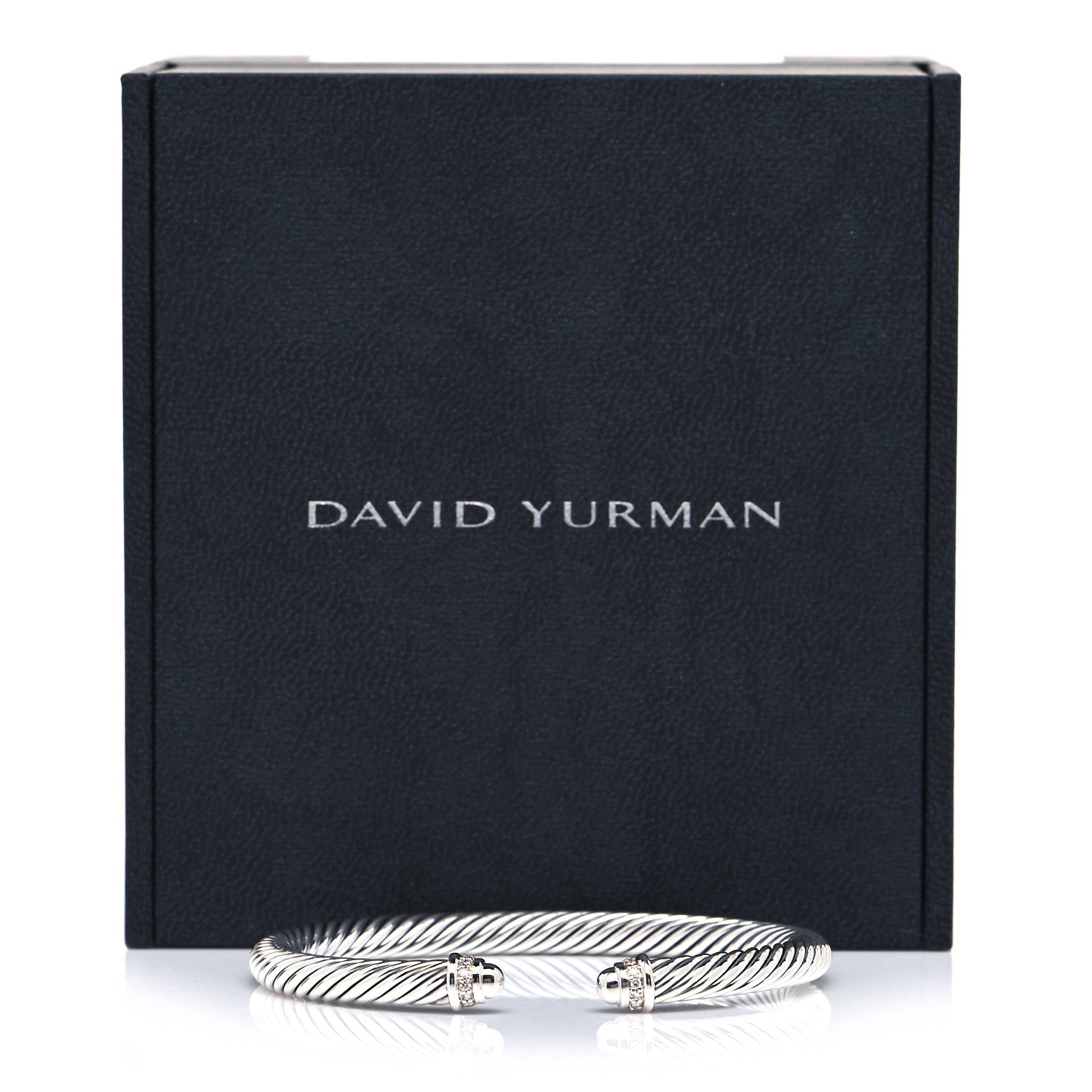 David Yurman Sterling Silver Diamond 5mm Cable Classics Dome Bracelet 5 of 5