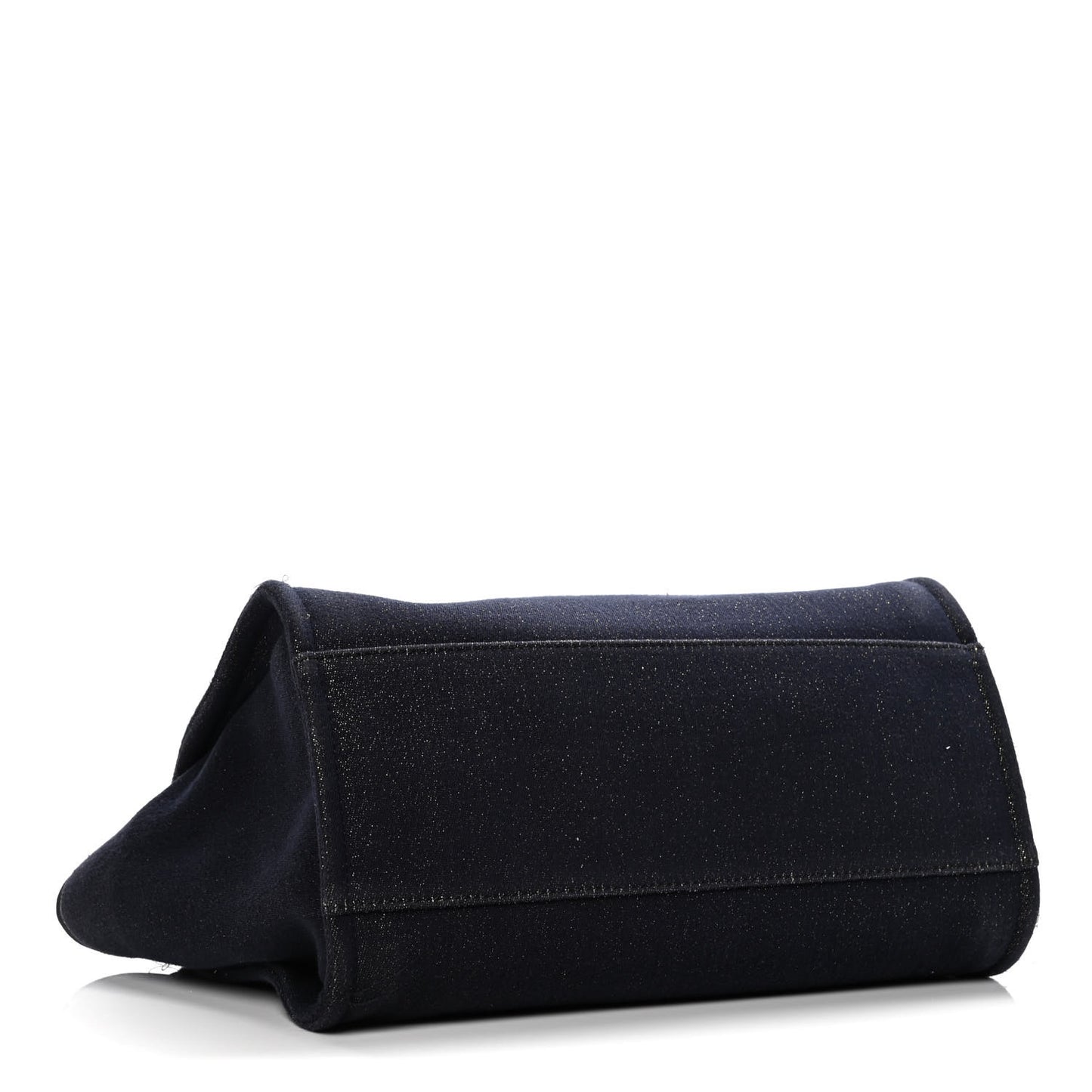 Lurex Canvas Medium Deauville Tote Navy Blue Gold