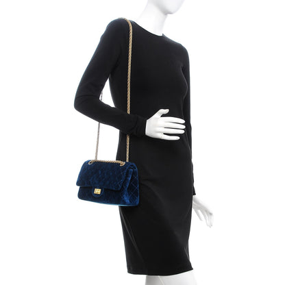 Chanel Velvet Quilted 2.55 Reissue 225 Flap Blue 2 of 9