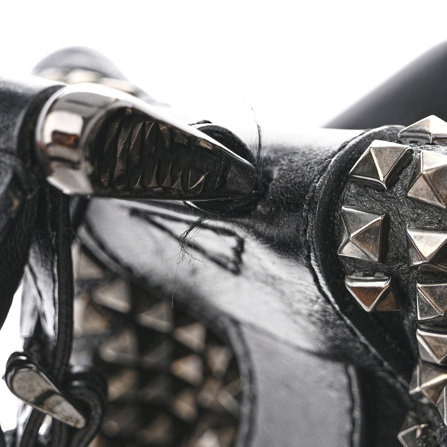 Prorsum Calfskin Studded Knight Satchel Black