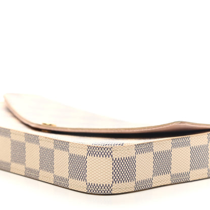 Louis Vuitton Damier Azur Pochette Felicie Chain Wallet Rose Ballerine 9 of 10