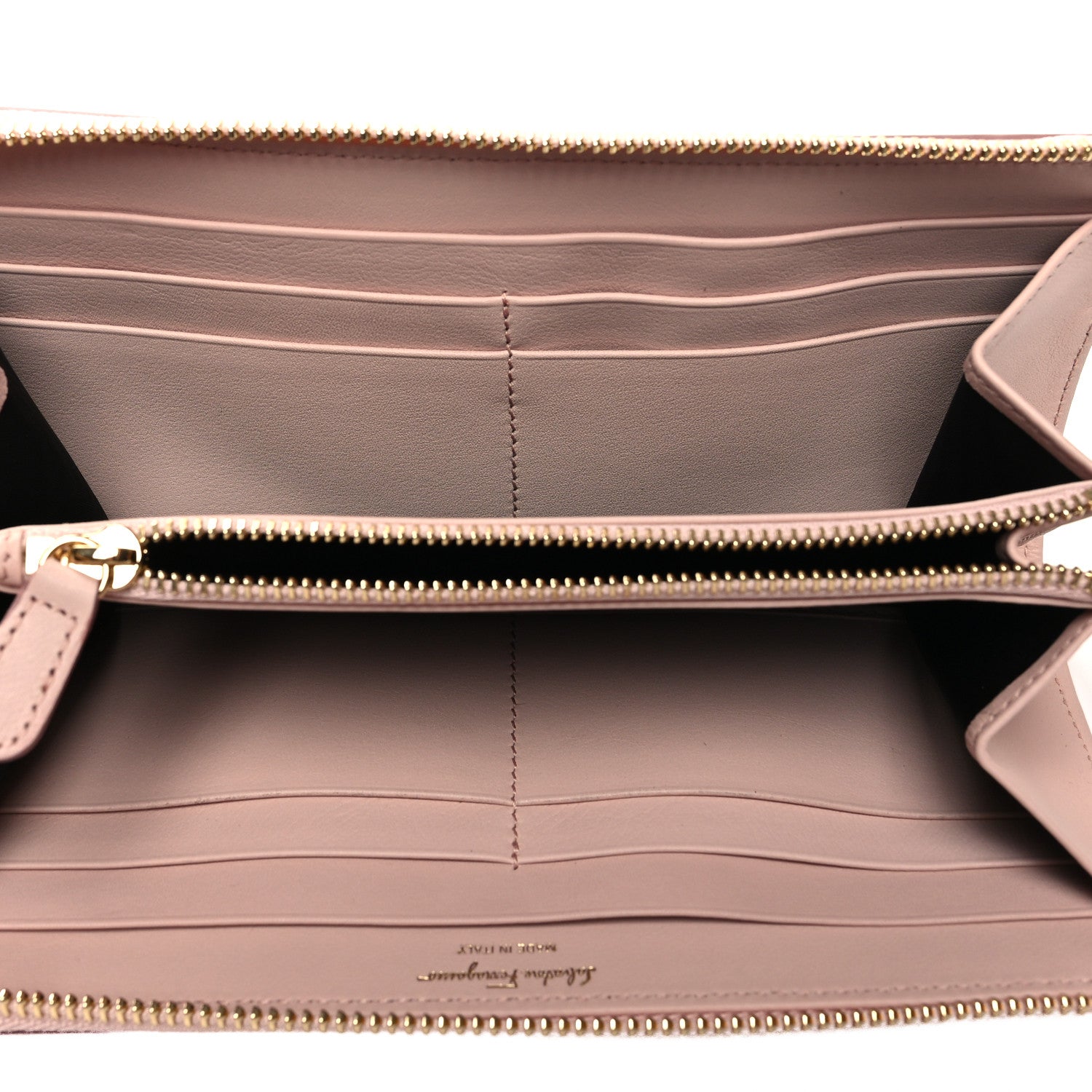 Salvatore Ferragamo Calfskin Vara Bow Zip Wallet Pink 5 of 7