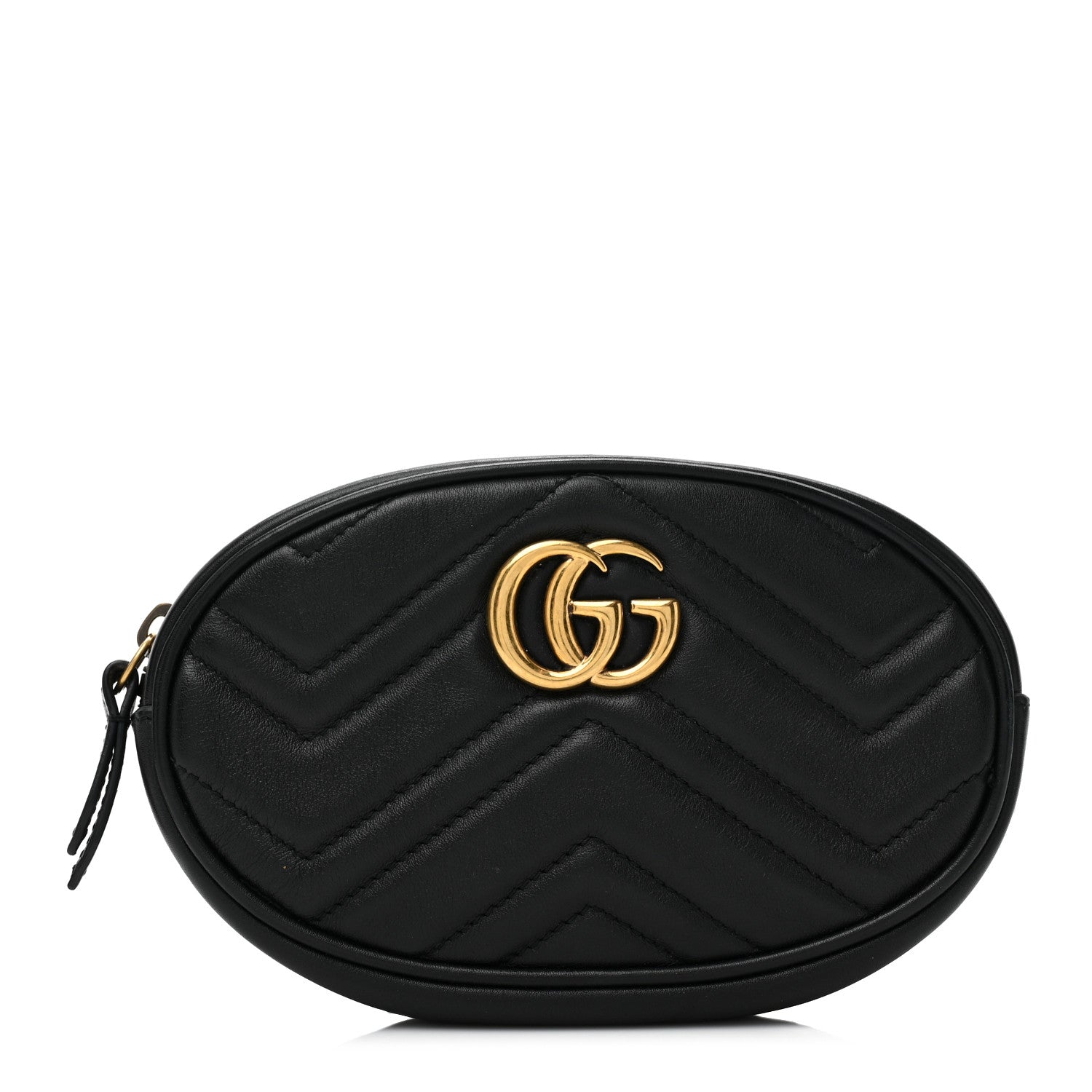 Gucci Calfskin Matelasse GG Marmont Belt Bag 75 30 Black 1 of 9