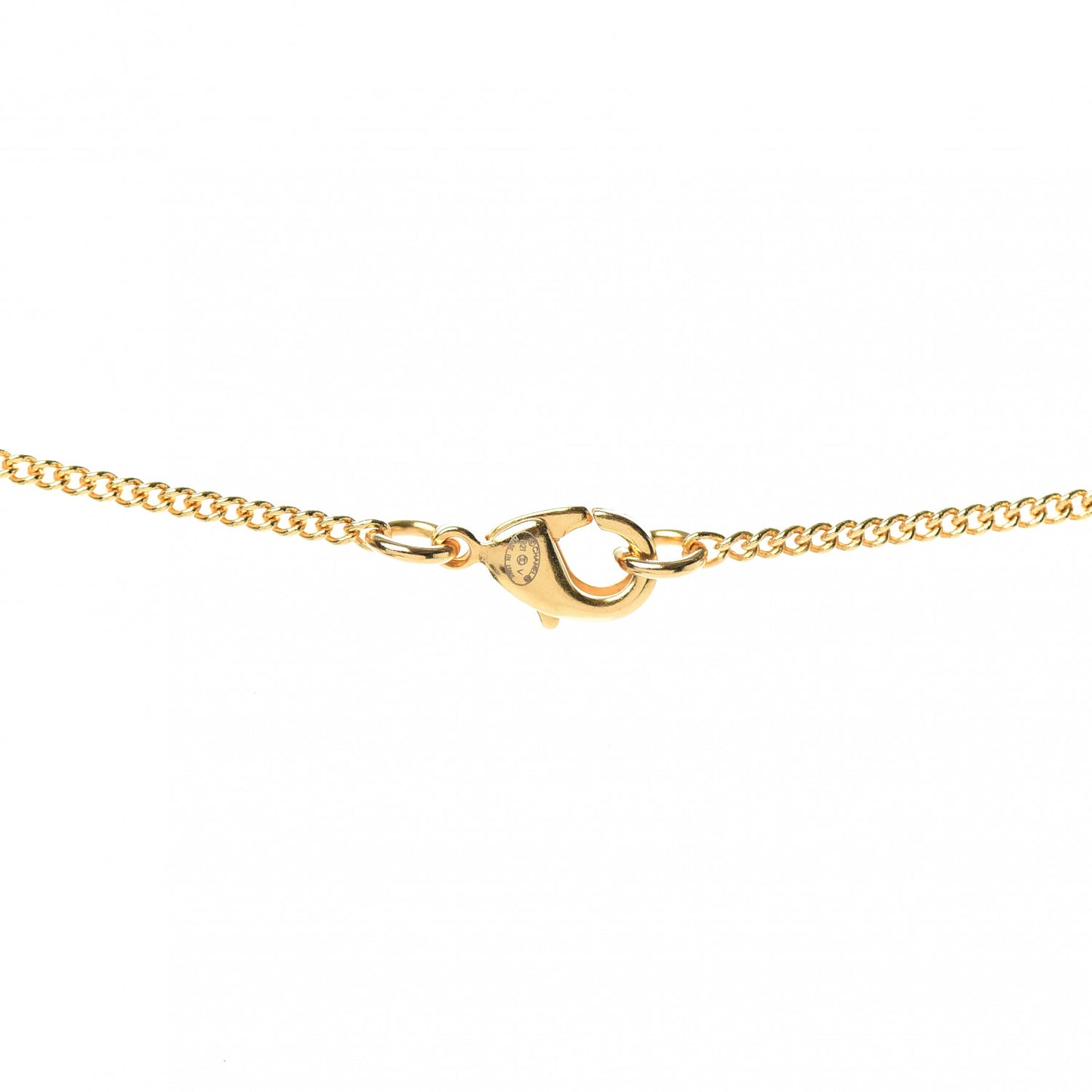 Metal CC Paris Button Necklace Gold