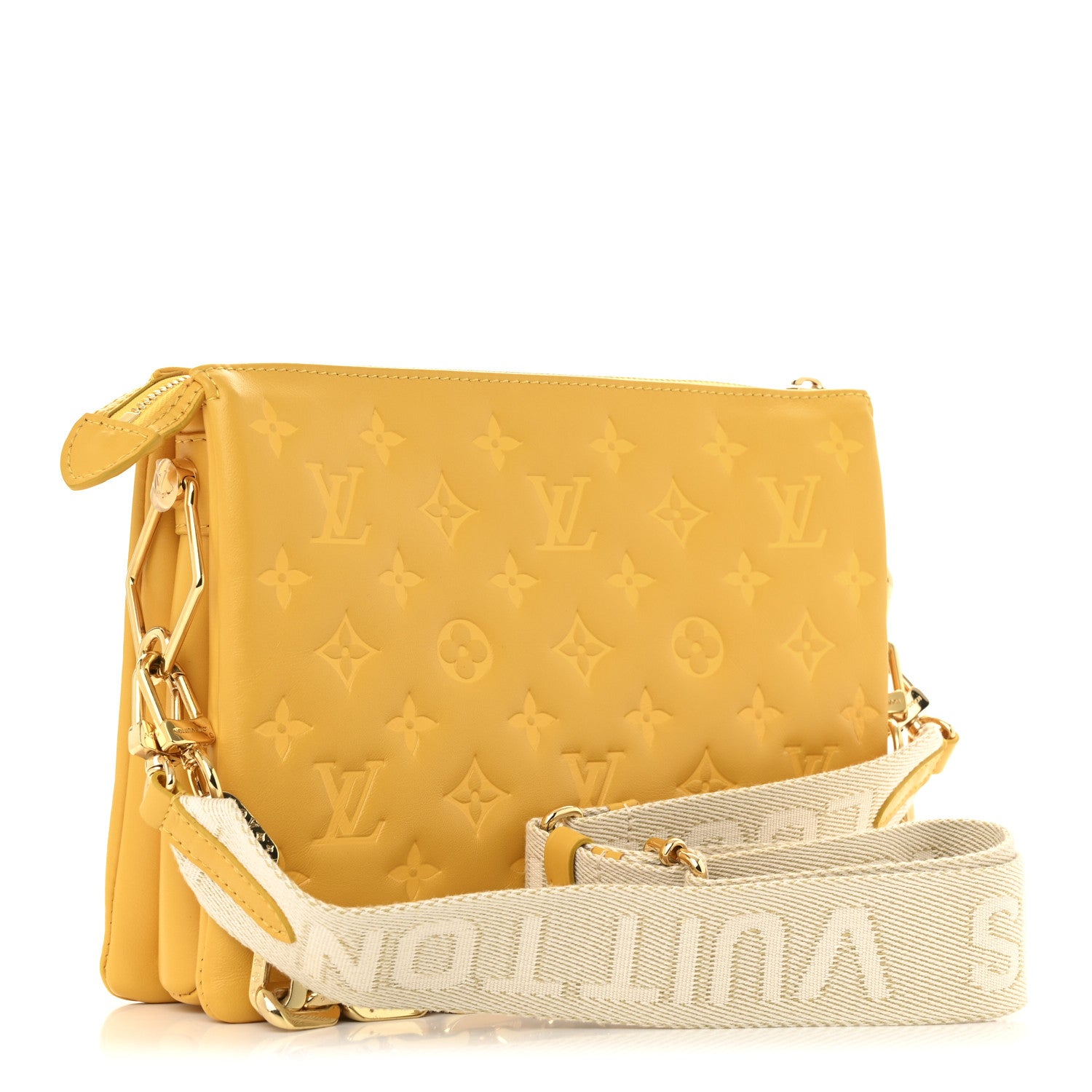 Louis Vuitton Lambskin Embossed Monogram Coussin PM Sunflower